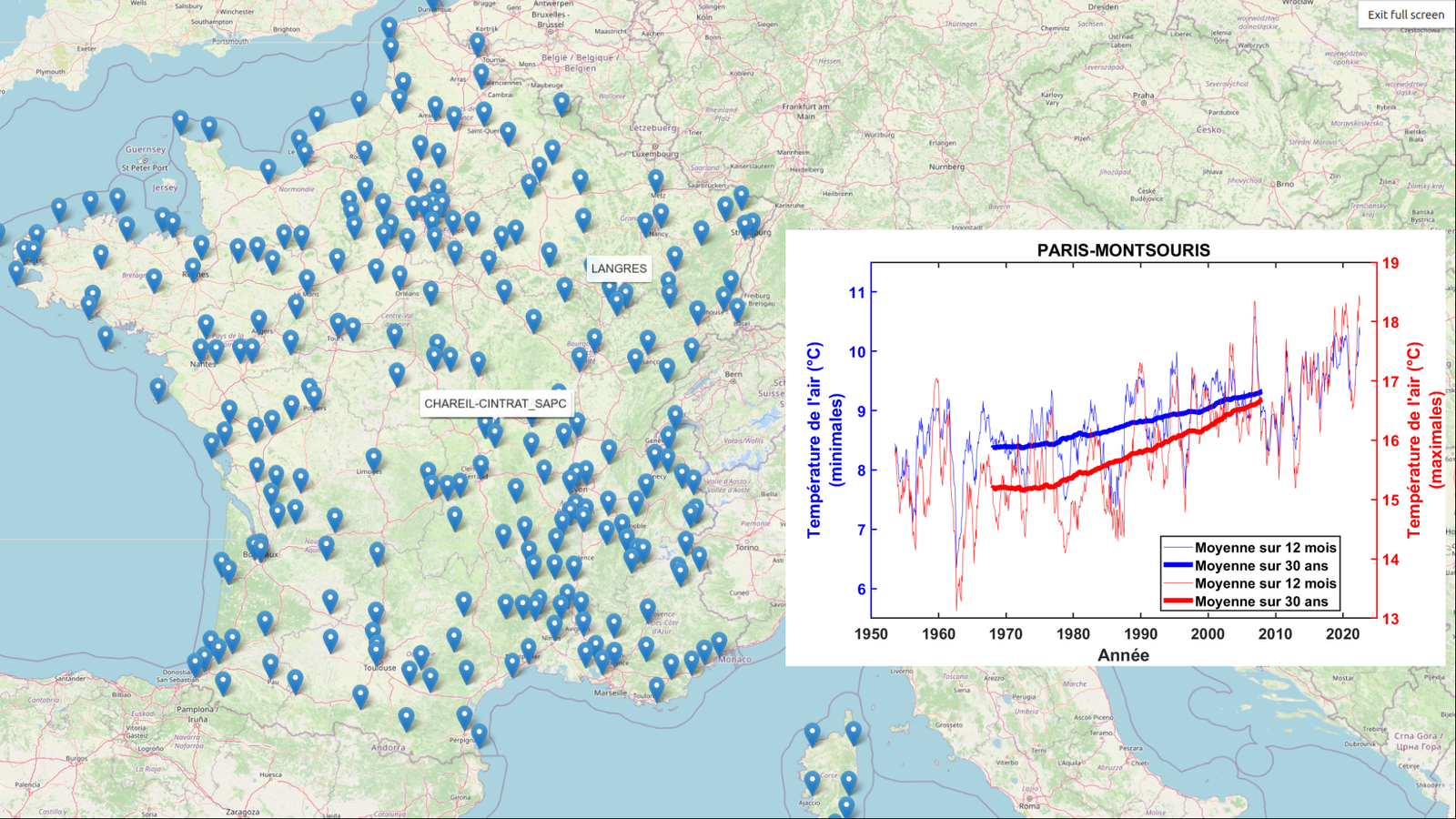 Température de l’air à 2 mètres (1950 à 2024)