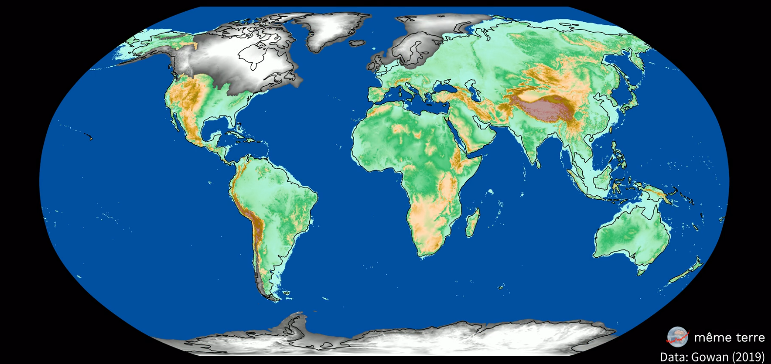 Évolution des calottes glaciaires mondiales de 78 000 avant notre ère à 1950